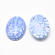 Dyed Natural Fire Agate Cabochons, Oval, Cornflower Blue, 25x18x6.5mm(G-Q957-02C-18x25)