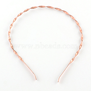 Iron Hair Accessories Findings, Hair Band Findings, Red Bronze Color, 120mm(MAK-R001-32)