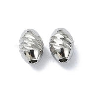 316 Surgical Stainless Steel Bead, Oval, Stainless Steel Color, 8x6mm, Hole: 1.8mm(STAS-H191-06B-P)