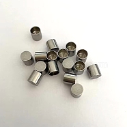 201 Stainless Steel Cord Ends, End Caps, Column, Stainless Steel Color, 8x8mm, Inner Diameter: 7mm(STAS-WH0032-04C-P)