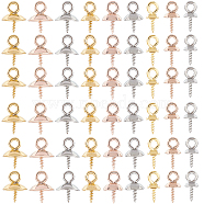 90Pcs 9 Style 201 & 304 Stainless Steel 90PCS Steel Screw Eye Pin Peg Bails, For Half Drilled Beads, Golden & Stainless Steel Color, 10x4~8mm, Hole: 2mm, Pin: 1~1.3mm, 10Pcs/style(STAS-SC0004-84)
