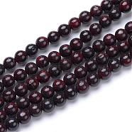 Natural Bloodstone Beads Strands, Heliotrope Stone Beads, Round, 4~4.5mm, Hole: 0.5mm, about 86pcs/strand, 15.3 inches(G-R411-06-4mm)