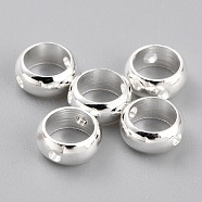 Brass Beads Frames, Long-Lasting Plated, Round Ring, 925 Sterling Silver Plated, 6x2.5mm, Hole: 1mm(KK-O133-014A-S)