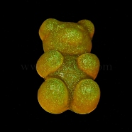 Luminous Resin Cabochons, Bear, Dark Orange, 17.5x11.5x6mm(CRES-M020-01J)