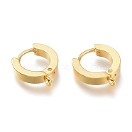 304 Stainless Steel Huggie Hoop Earrings Findings, with Vertical Loop, Ring, Real 24K Gold Plated, 15.5x14x3mm, Hole: 1.6mm, Pin: 1mm(X-STAS-I167-01A-G)
