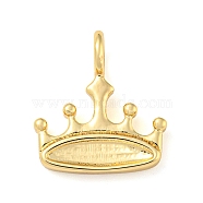 Brass Pendants, Real 14K Gold Plated, Crown, 16.3x15x5.5mm, Hole: 3.2mm(KK-A202-01B-G)
