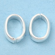 Brass Linking Rings, Quick Link Connector, Cadmium Free & Lead Free, Oval, 925 Sterling Silver Plated, 9x7x2.5mm, Inner Diameter: 7.5x4.7mm(KK-M250-24C-S)