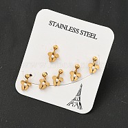 Ion Plating(IP) 304 Stainless Steel Ear Plugs Gauges, with Plastic Pearl Beads, Bowknot, Golden, 10.5x7mm, 3 Pairs/set(EJEW-H012-09G)