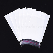 Pearl Film Cellophane Bags, OPP Material, Self-Adhesive Sealing, with Hang Hole, Rectangle, White, 13.5~14x7cm, Unilateral Thickness: 0.045mm, Inner Measure: 8.5~9x7cm(OPC-S019-03A)