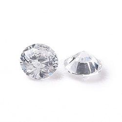Cubic Zirconia Cabochons, Grade A, Faceted, Diamond, Clear, 2mm(X-ZIRC-M002-2mm-007)