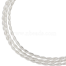 Silver Sterling Silver Wire, Twisted Rope Round, Silver, 16 Gauge(1.3mm), about 1.64 Feet(0.5m)/pc(OCOR-WH0074-09C-S)