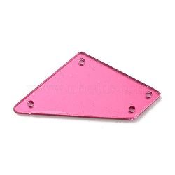 Trapezoid Acrylic Mirror Sew on Rhinestones, Garments Accessories, Multi-Strand Links, Hot Pink, 17.5x38x1.3mm, Hole: 1.4mm(MACR-G065-04A-04)