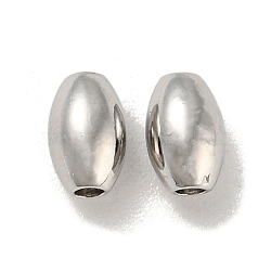 Brass Beads, Oval, Platinum, 5x3mm, Hole: 1mm(KK-R152-03P)