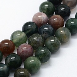 Natural Indian Agate Beads Strands, Round, 6mm, Hole: 0.8mm, about 63pcs/strand,  14.76 inch(37.5cm)(X-G-I199-05-6mm)