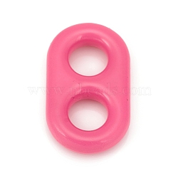 Alloy Enamel Links Connectors, Soda Tab/Pull Tab, Fuchsia, 17x10x3mm, Hole: 4mm(KK-D160-72B)