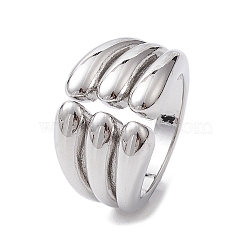 Brass Adjustable Rings, Platinum, Inner Diameter: 16.6mm(RJEW-K257-58P)