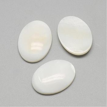 Freshwater Shell Cabochons, Oval, Seashell Color, 25x18x4~5mm