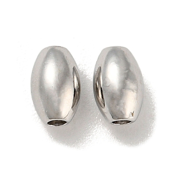 Brass Beads, Oval, Platinum, 5x3mm, Hole: 1mm