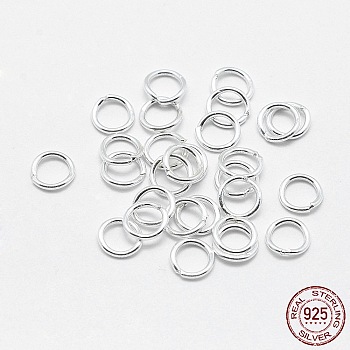 925 Sterling Silver Round Rings, Soldered Jump Rings, Closed Jump Rings, Silver, 21 Gauge, 5x0.7mm, Inner Diameter: 3.5mm
