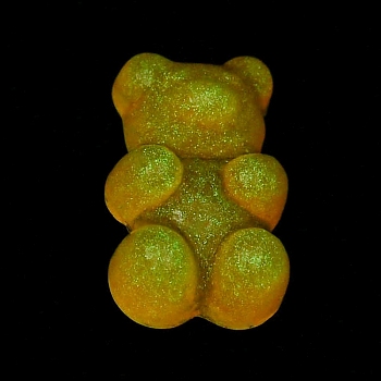 Luminous Resin Cabochons, Bear, Dark Orange, 17.5x11.5x6mm