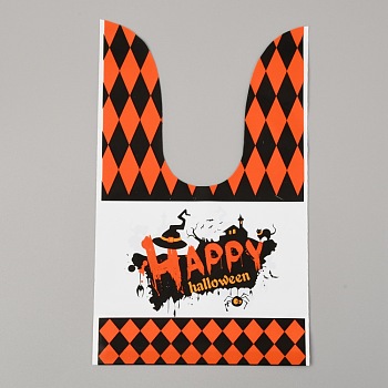 Halloween Theme Plastic Bags,  for Halloween Party Sweets Snack Gift Ornaments, Colorful, 22.6x13.5cm, 50pcs/bag