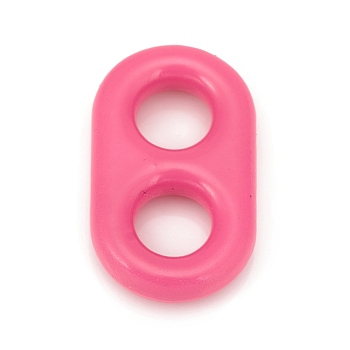 Alloy Enamel Links Connectors, Soda Tab/Pull Tab, Fuchsia, 17x10x3mm, Hole: 4mm