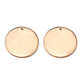 Brass Pendants, Stamping Blank Tag, Flat Round, Light Gold, 17x1mm, Hole: 1mm