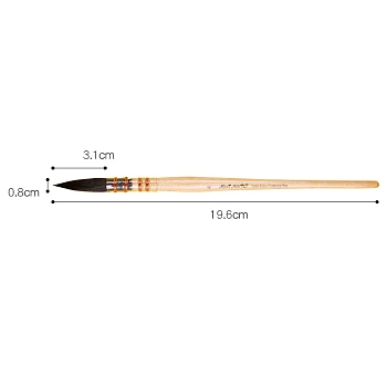 Painting Brush Set, Squirrel Mane with Wooden Handle and Copper Wire, for Watercolor Painting Artist Professional Painting, Blanched Almond, 19.6x0.95cm