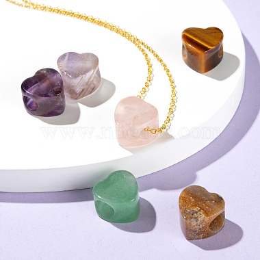 Valentine's Day Theme 10Pcs 5 Style Natural Gemstone European Beads(G-LS0001-71)-6