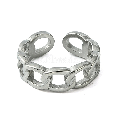 Non-Tarnish 304 Stainless Steel Open Cuff Ring(RJEW-L110-001P)-2