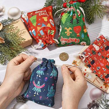 10Pcs 5 Colors Christmas Theme Cloth Printed Storage Bags(ABAG-YW0001-16)-4