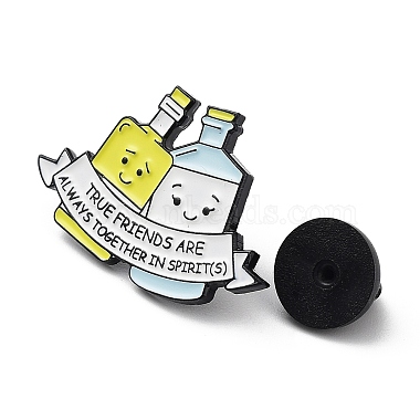 Bottle & Word True Friend Are Always Together in Spirits Enamel Pins(JEWB-P020-B01)-3