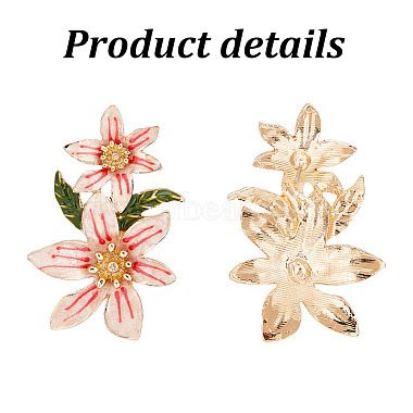 2 Pairs 2 Colors 3D Flower of Life Enamel Dangle Stud Earrings(EJEW-FI0001-26)-3