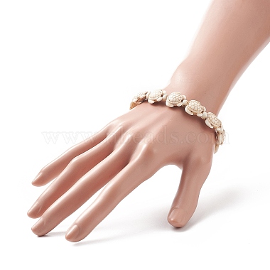 Bracelets extensibles en perles de tortue de mer synthétique teintes pour femmes(BJEW-JB09934-02)-3