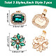 2 Pairs 2 Styles Rectangle/Flower Brass Glass Rhinestone Shoe Decorations(AJEW-AR0001-81A)-2