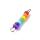Chakra Glass Seed Beaded Connector Charms(PALLOY-JF02530-01)-3