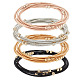 24Pcs 4 Colors Titanium Steel Satellite Chains Stretch Bracelets Set for Women(BJEW-UN0001-36)-1