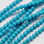 Synthetic Chinese Turquoise Bead Strands, Round, 2mm, Hole: 0.8mm, about 184pcs/strand, 14.8~15 inch(G-A130-2mm-L07)