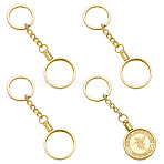 4Pcs Alloy Keychain Clasps, with Key Ring, Round Ring, Golden, 108.5mm(KEYC-FG0001-17G)