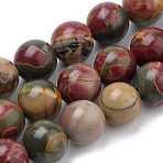 Natural Polychrome Jasper/Picasso Stone/Picasso Jasper Beads Strands, Round, 6~6.5mm, Hole: 1mm, about 60pcs/strand, 14.96 inch(38cm)(X-G-S259-23-6mm)