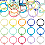 30Pcs 15 Colors Spray Painted Iron Split Key Rings, Keychain Clasp Findings, Lead Free & Nickel Free, Mixed Color, 30x2mm, Inner Diameter: 24mm, 15 colors, 2 pcs/color, 30pcs(IFIN-SC0001-62)