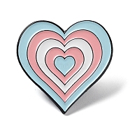 Enamel Pins, Black Alloy Brooches for Backpack Clothes Women, Heart, 28x28.5x1.5mm(JEWB-K001-08D-EB)