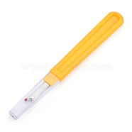 Plastic Handle Iron Seam Rippers, Platinum Metal Color, Yellow, 141x17x7mm(TOOL-T010-01A)