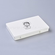 Printing Plastic Boxes, Bead Storage Containers, with Human Pattern, Rectangle, White, 17.5x11.2x2.7cm(CON-I008-04B-02)