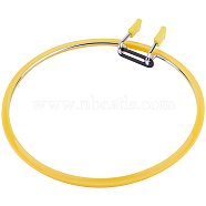 Iron Embroidery Hoops, Embroidery Frames, with Plastic Findings, Gold, 225x215x22.5mm, Inner Diameter: 200mm(TOOL-WH20007-02C)