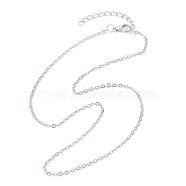 Brass Cable Chain Necklaces, Platinum, 16.14 inch(41cm)(NJEW-JN04511-03)