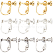 30Pcs 3 Colors Brass Screw On Clip-on Earring Findings, Spiral Ear Clip, For Non-Pierced Ears, Mixed Color, 13~15x13x5mm, 10pcs/color(KK-SC0004-74)