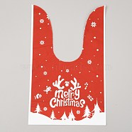 Christmas Theme Plastic Bags,  for Christmas Party Sweets Snack Gift Ornaments, Christmas Themed Pattern, 22.6x13.5cm, 50pcs/bag(ABAG-L011-A02)