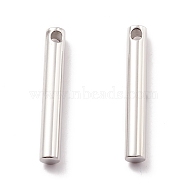 Ion Plating(IP) 304 Stainless Steel Charms, Column, Stainless Steel Color, 40x6mm, Hole: 3mm(STAS-A057-10P)