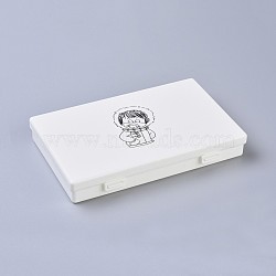 Printing Plastic Boxes, Bead Storage Containers, with Human Pattern, Rectangle, White, 17.5x11.2x2.7cm(CON-I008-04B-02)